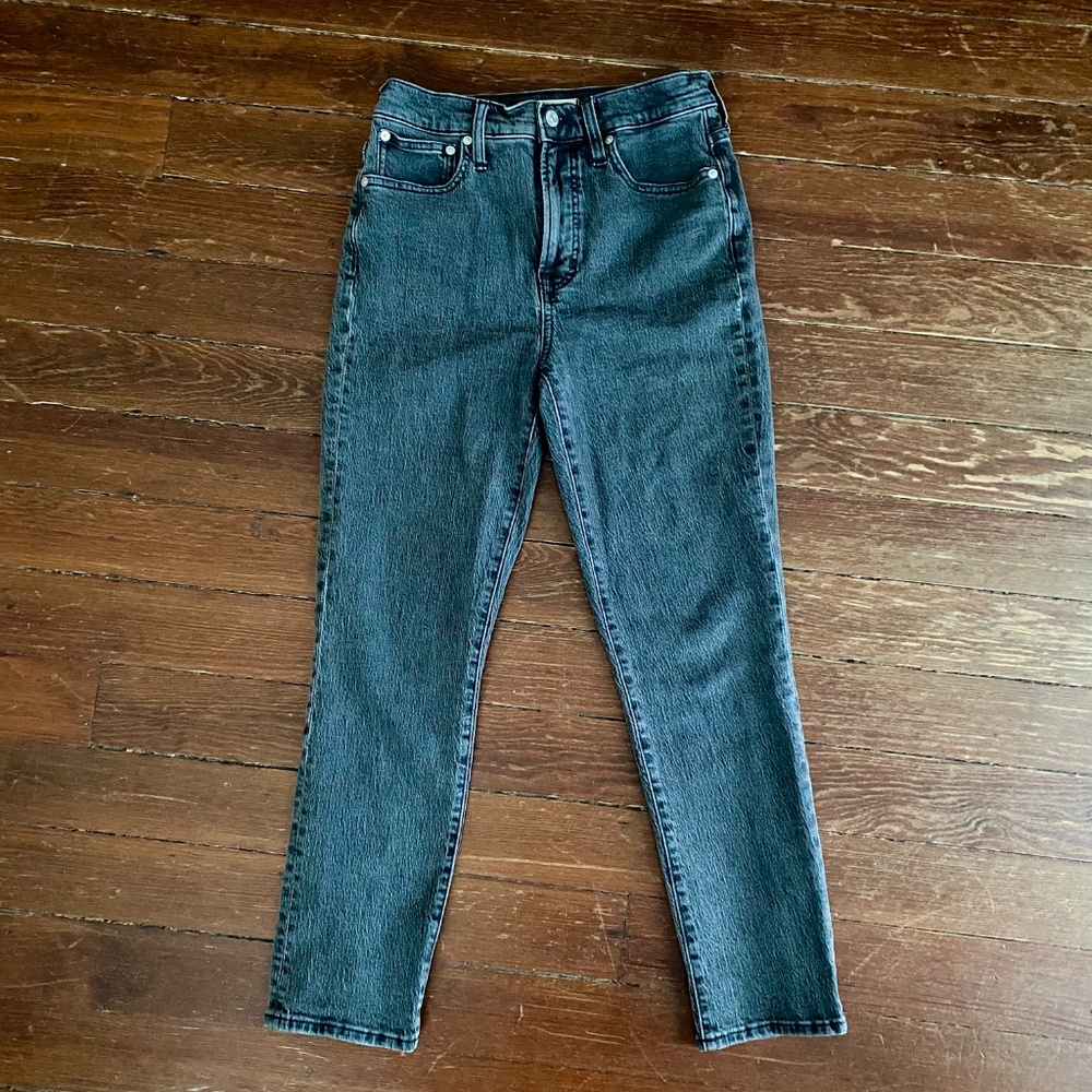 Madewell The Perfect Vintage Jean 26 Black Gray Lunar Wash